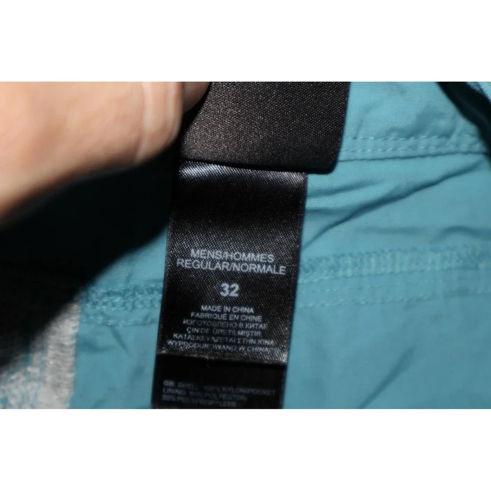 The North Face Board Shorts Mens 32 Teal Blue Zip Nylon Cargo Swim 9